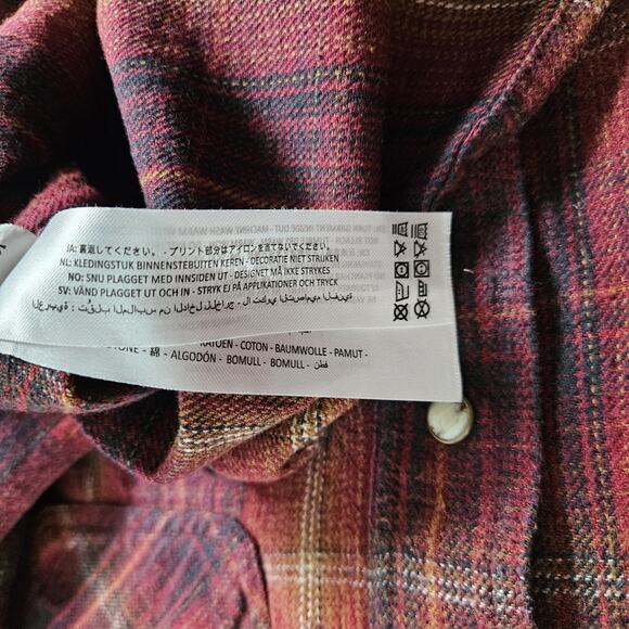 Ariat Shirt Mens 3XL Red Flannel Hiller Retro Fit Pearl Snap Plaid Western Work - Picture 6 of 13